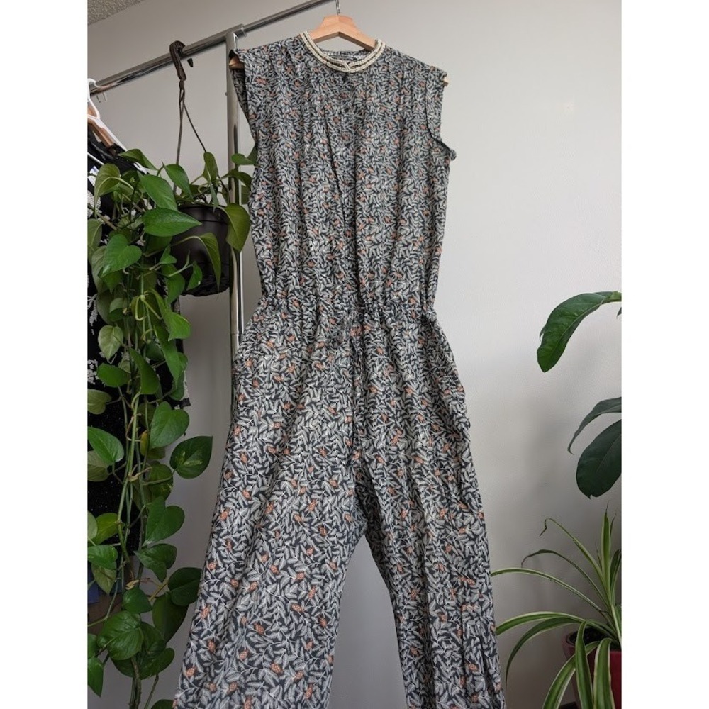 Beaded women's Jumpsuit 100% cotton boho  brown Maison Scotch Sahara Pinecone